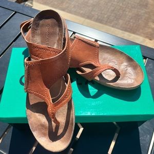 Chocolat Blu Yagger Sandals | Camel Leather | Sz. 39 (UK)/8.5(US)